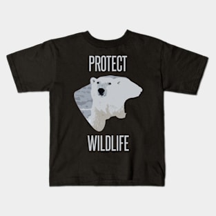 Protect wildlife - polar bear design Kids T-Shirt